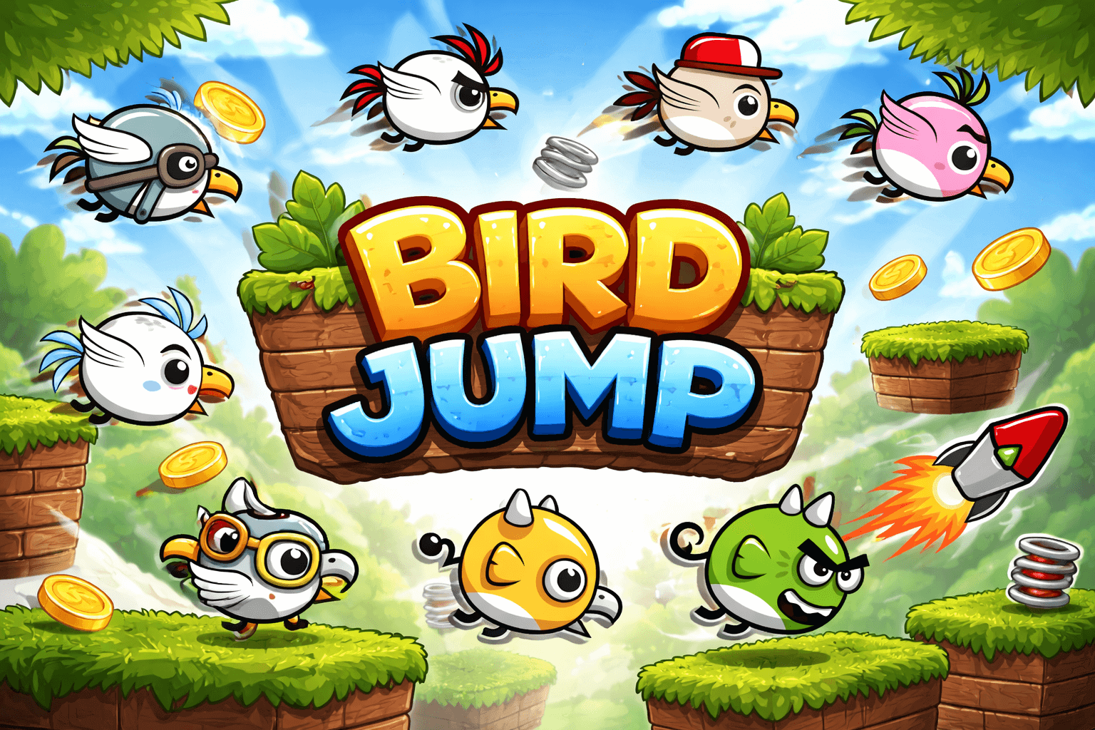 パズルゲーム - バードジャンプ (Bird Jump)